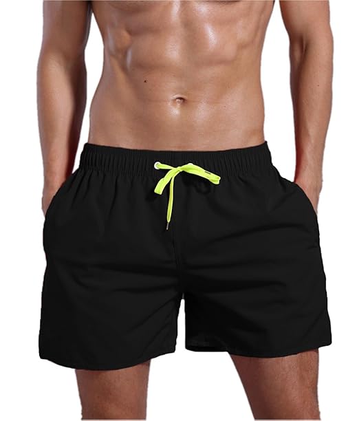 QRANSS Men's Solid 16Inch Waterproof Swim Trunks Amazon.co.uk Clothing
