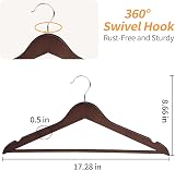Amazon Basics Wood Suit Hangers 10-Pack 44 cm Cherry FSC Certified view 2