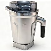 Built-in 64oz Stainless Steel Container Blender Pitcher, Replacement Jar Compatible with Vitamix 5200, 750, 6300, E310, Vm0103, Vm0197, E310, A2500, Explorian,Ascent Series, 5 Years Warranty