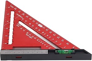 Framing Square, Speed Square 7 Inch Rafter Square with Level High Accuracy Aluminum Alloy Detachable Triangle Square Ruler Ca