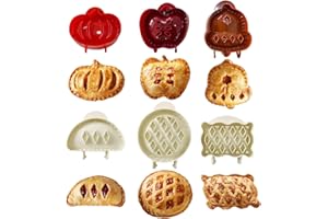 LONEA 6 Pack Hand Pie Molds for Baking - Dough Presser Mini Pocket Pie Molds - Fall Thanksgiving Hand Pie Press Mold Maker - Halloween Apple Pumpkin Pie Mold - One Press Autumn Cottage Pie Cutter