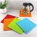 4PCS Multipurpose Silicone Drying Mat, Silicone Pot Holders, Trivets, Jar Openers, Non Slip Heat Resistant Hot Pads (Square)