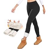 DHSO Thermal Thick Fleece Lined Leggings Women - Winter Warm High Waisted Tummy Control Soft Yoga Pants for Snow Cold