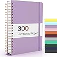 Forvencer A4 Lined Spiral Journal Notebook with 300 Numbered Pages, 11" X 8.5" Thick Journals for Writing with 100GSM Paper, Hardcover Notebooks with Contents for Work, School, Purple