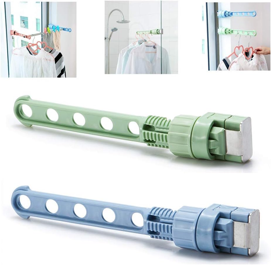 Falytemow Portable Window Drying Rack Clothes Hangers Holder Window Frame Door Windowsill Balcony Laundry Drying Rack Pack of 2