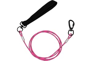 ZHOMA 4/5/6 FT Chew Proof Dog Leashes with Comfortable Handle, Steel Cable Lead for Control Large or Medium Dogs Walk and Train, Heavy Duty with Rotate Clasp and Double Buckle (6FT,Pink)