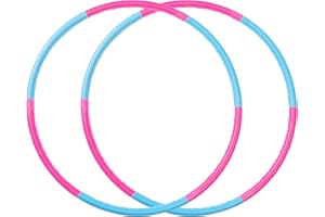 Liberry 2 Packs Kids Exercise Hoop, Detachable & Size Adjustable Toy Hoop, Professional Hoola Rings, Christmas Sport Gift in Blue, Pink