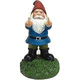 Gnometastic Middle Finger Gnome, 8.45in Tall - The Original Double Bird Garden Gnome Statue - Outdoor Funny Gnome Decoration 