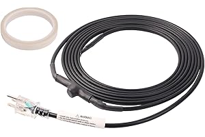 BEGAZAMO Advanced Self-Regulating Heat Tape Efficient Pipe Heating Cable with Thermostat Prevent Freezing and Bursting Compatible with Plastic and Metal Pipes Easy Installation 3ft