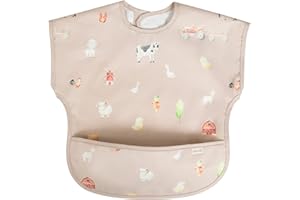 Ali+Oli Smock Bibs for Babies, BPA-Free Oeko-Tex Certified, Waterproof Baby Smock, Machine Washable, Toddlers Ages 6m+