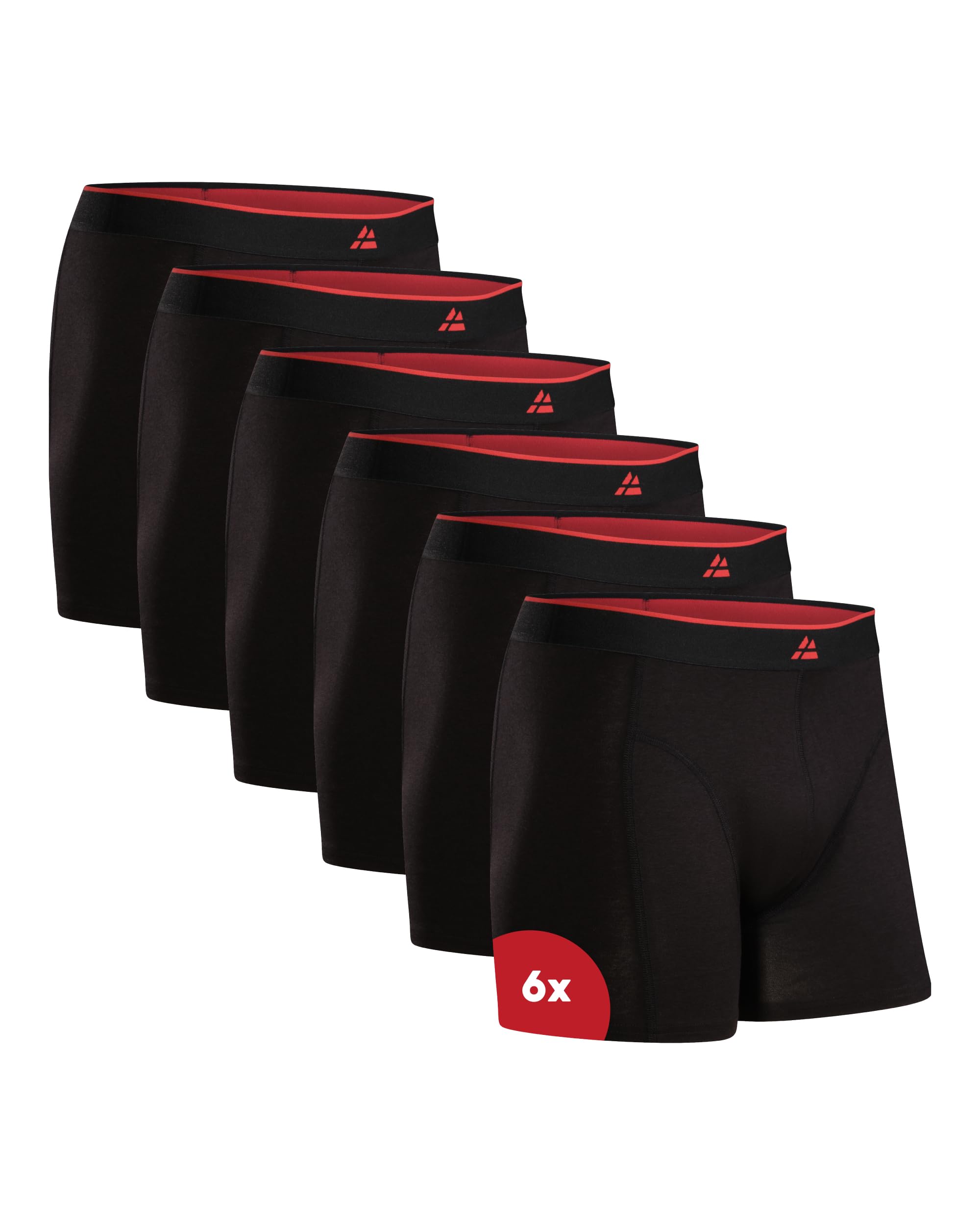 DANISH ENDURANCE 6er Pack Bambus Boxershorts Herren, Unterhosen Herren mit oder ohne Eingriff, 3XL Black