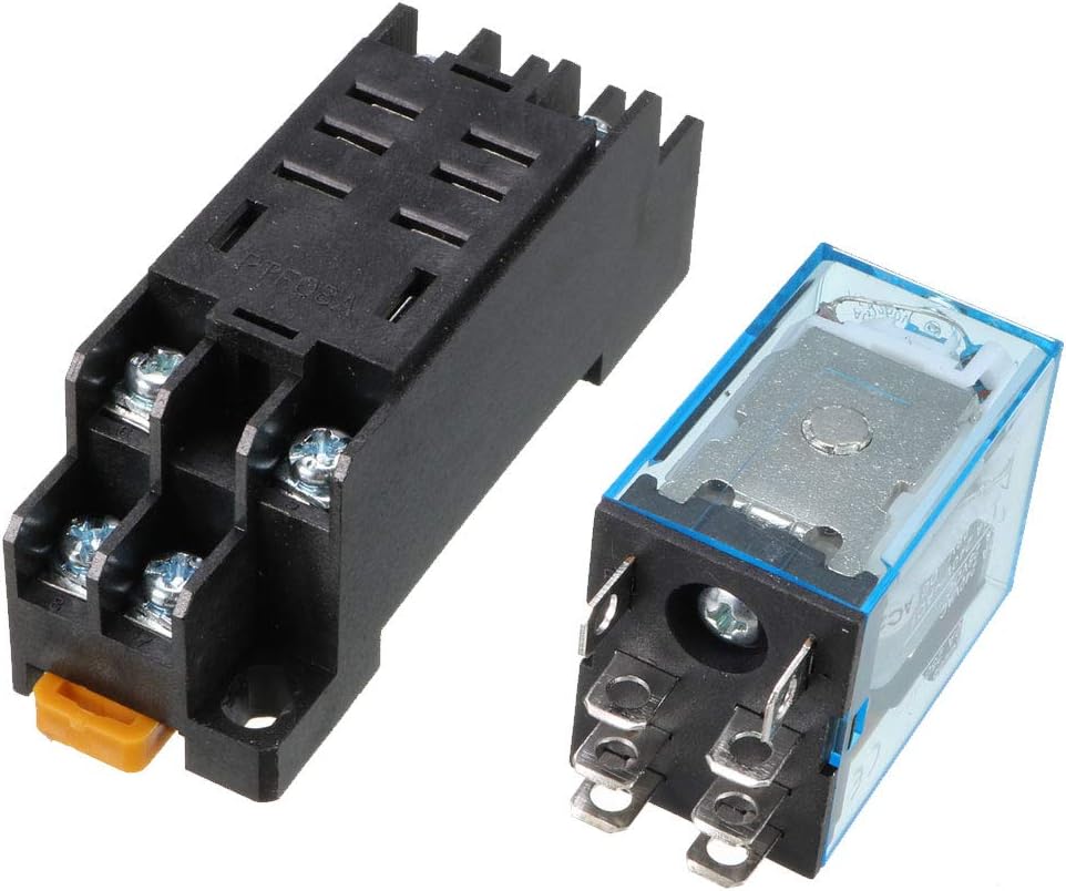 sourcingmap AC 220V Coil 8 Pin DIN Rail Electromagnetic Power Relay 8 Pin 10A LY2NJ w Base - Image 3