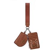 Montana WestxWrangler KeyChain Wristlet Wallets for Women Western Dual Pouch Wristlet Embroidered Boot Scroll Card Holder Wallet With Zipper