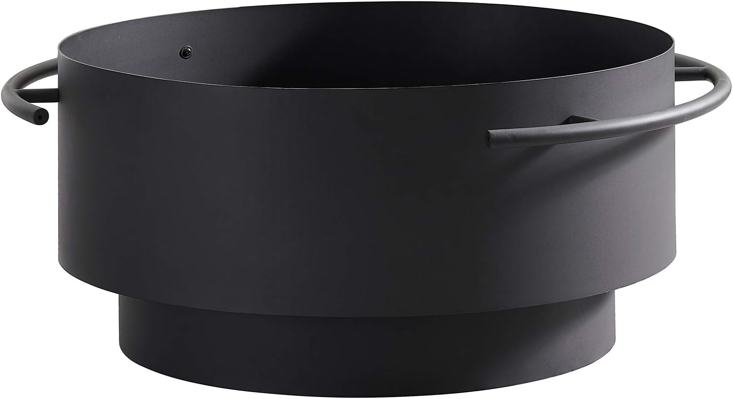 Ove Decors Brooks Wood Burning 28 in. Round Fire Pit, Dark Charcoal