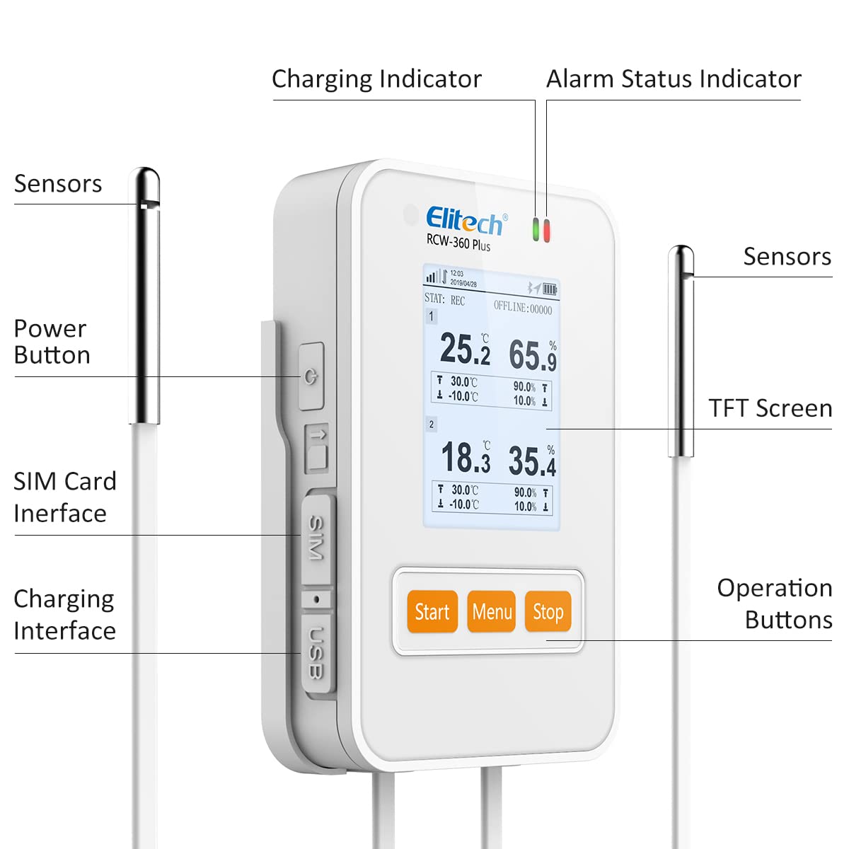 Humidity Display Elitech Mua Elitech Wireless Digital Data Logger Remote Real-Time Temperature ...