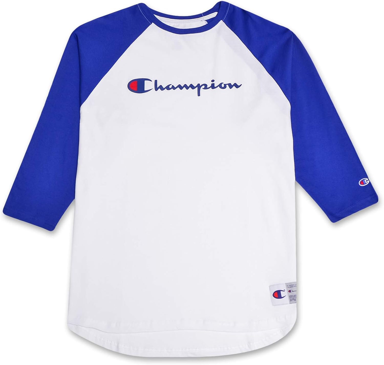 Champion Mens Big and Tall Raglan Baseball T Shirt with 3/4 Sleeve Big