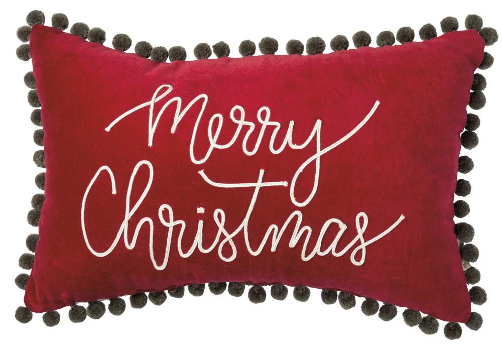Primitives by Kathy Velvet Throw Pillow, Merry Christmas