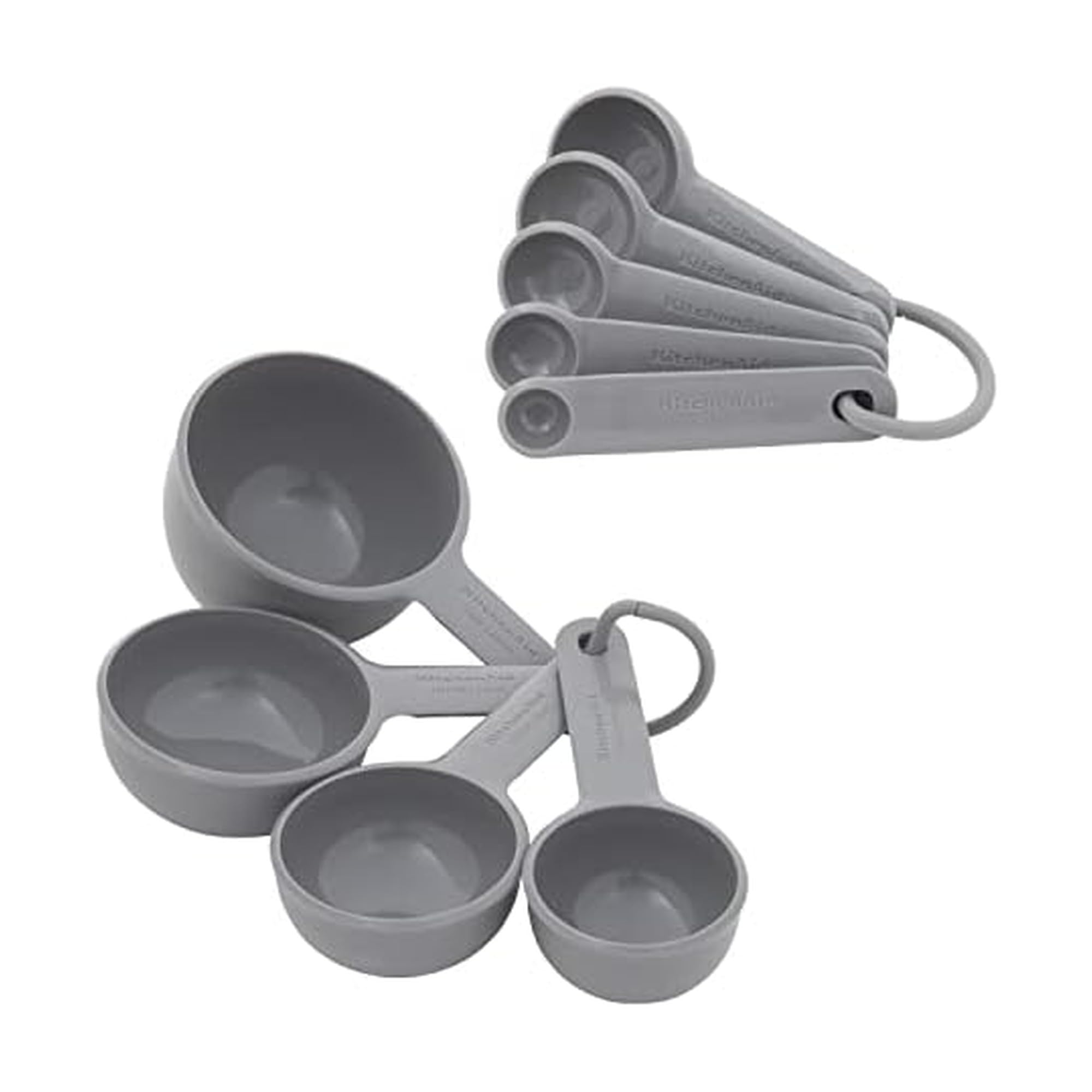 KitchenAid Universal Measuring Cup and Spoon Set, 9 Piece, Gray