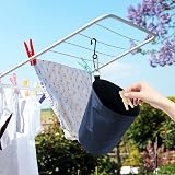 Vicloon Premium Large Peg Bag Navy Blue with Closing Cord and Hook view 7