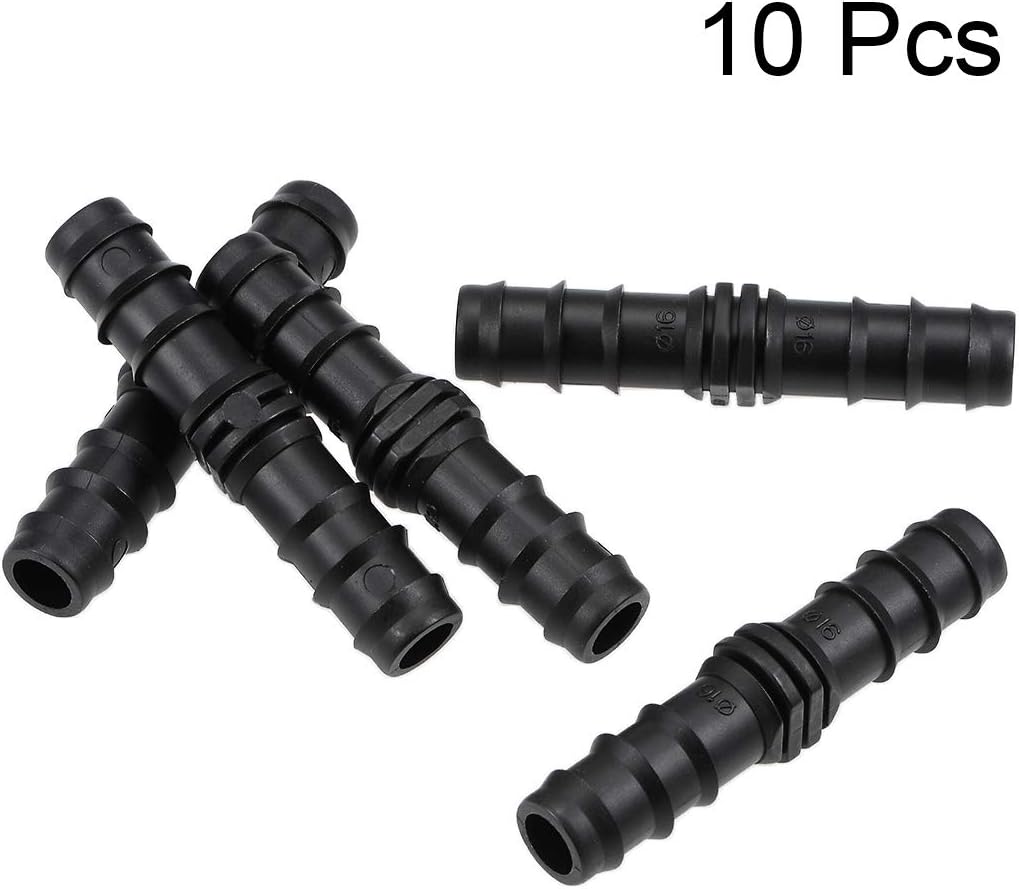 sourcing map Barb Drip Pipe Connector 16PE Hose Fitting Straight for Garden Agricultural Irrigation System Plastic 10pcs - Image 3