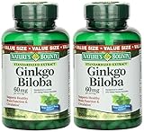 Nature's Bounty Ginkgo Biloba 60mg, 400 Capsules (2 X 200 Count Bottles)