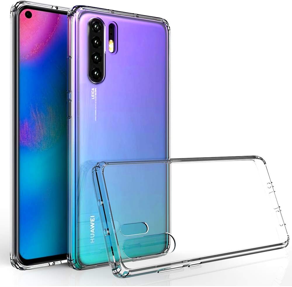 Helianton Huawei P30 Pro Case, Hard Plastic Prints Back + clear Shockproof TPU Bumper Protective Cover, Cute Thin Slim Phone Case for P 30 Pro [Clear]