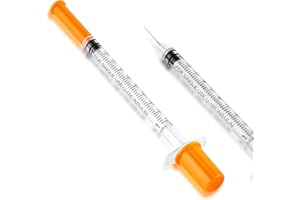ATSUHUT 1ml/cc Syringe with 30G 0.5Inch Needle - Orange Syringe (30G-13mm-20Pack)