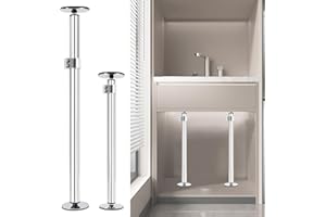 Noliven 2 Pcs Undermount Sink Support Brackets, 16.5-28.3 Inches Height Adjustable Support Sink Legs, Stainless Steel Install
