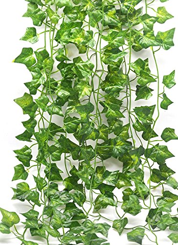 84ft-12pcs Artificial Ivy Leaf Garland Artificial Hanging Vines Flowers Fake Plants Ivy Leaf Garland Decor for Kitchen Home Garden Wedding Faux Greenery Garland Plant Vines for Hanging on Wall Decor