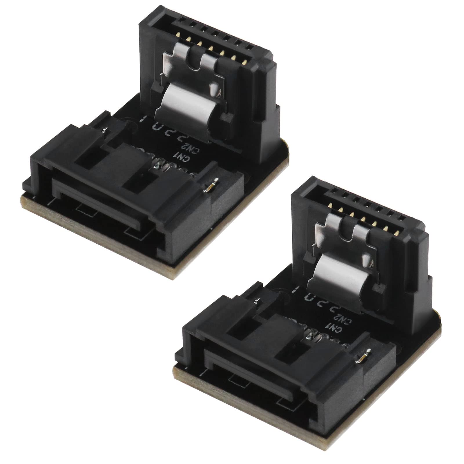 SG Store 2Pcs SATA 7Pin Reverse Converter Right Angle Sata 7 Pin Converters 90 Degree Angled Male-to-Female Adapter Electrical Accessories 6 Gbit/s