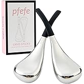 pfefe Ice Globes Facial Skin Care Tools for Women Face Eyes, Stainless Steel Face Beauty Cryo Sticks for Girls Ladies, Esthetician Supplies Cooling Spa Globes Cold Roller with Storage Case