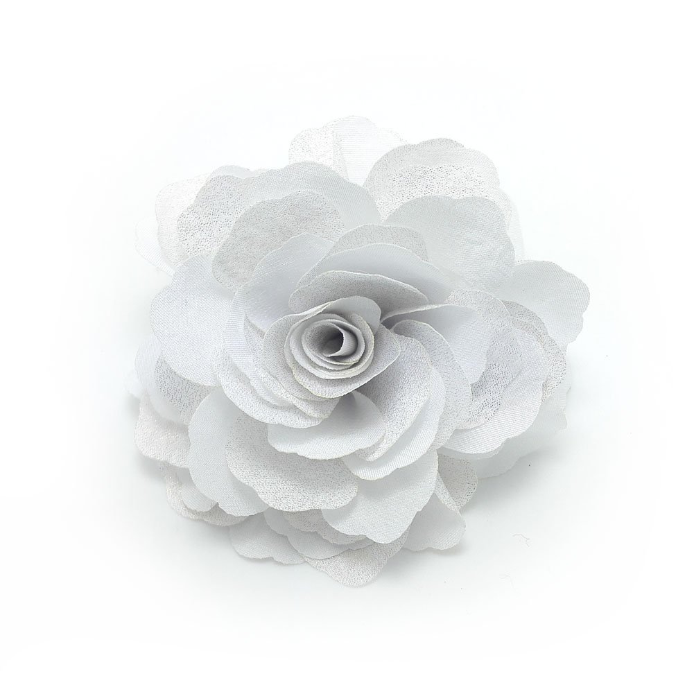 Meilliwish Camellias Flower Hair Clip and Brooch Pin(A74)(White)