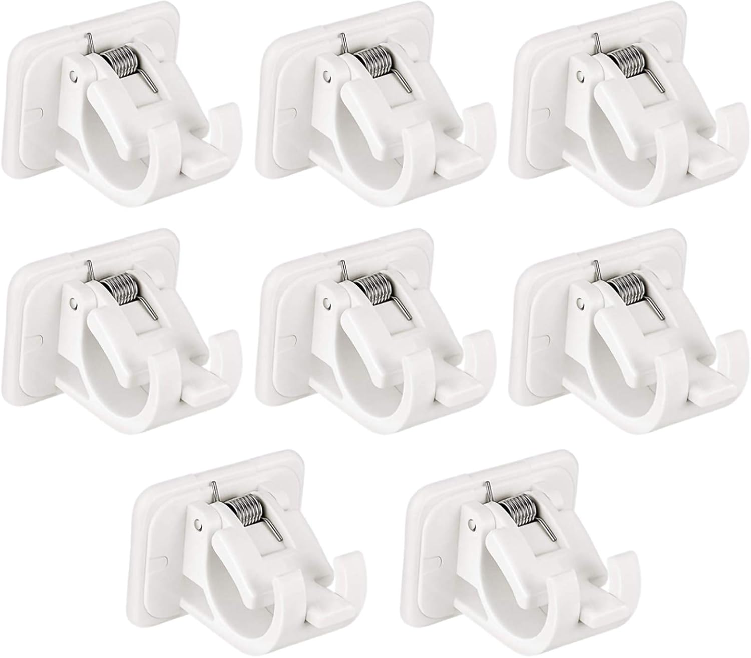 Self Adhesive Curtain Rod Bracket, 8 PCS Drapery Hook Holders Fixings Rod Holder Nail Free Smart Rod Bracket Holders, No Drill Curtain Rod Brackets for Home Bathroom and Hotel Use: Home & Kitchen