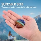 Violotoris 7 Chakra Thumb Worry Stone Anxiety Relief Crystal Palm Stone view 6