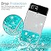 LeYi for Google Pixel 2 XL Case (Not Fit Pixel 2) with HD Screen Protector for Girls Women, Glitter Bling Sparkle Liquid Quicksand Flowing TPU Protective Cute Phone Case for Google Pixel 2XL Turquoise