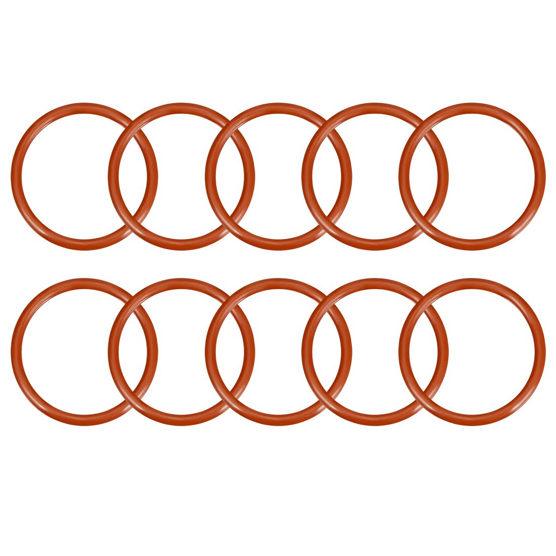 sourcingmap Silicone O-Ring, 42mm OD, 35.8mm ID, 3.1mm Width, VMQ Seal Rings Gasket, Red, Pack of 10