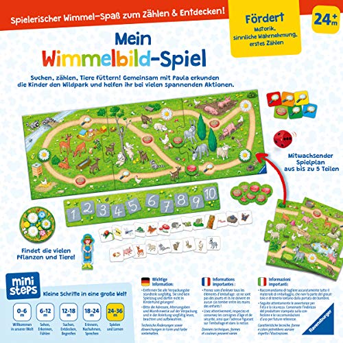 Ravensburger ministeps 4175 Mein Wimmelbild-Spiel, Erstes Spiel zum Tiere-Suchen und Zählen-Lernen, Mit mitwachsendem Spielplan, Spielzeug ab 2 Jahre – Bild 4