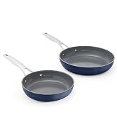 Calphalon Premier Ceramic Nonstick 8" and 10" Frying Pan Set, Midnight Blue