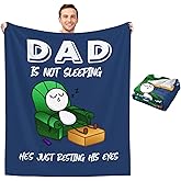 Fathers Day Funny Gifts for Dad from Daughter Son Best Dad Ever Father Birthday Gifts for Super Cozy Throw Flannel Blankets for Napping 60"x50"