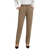 FUNYYZO Women Stretch Business Straight Leg Dress Slacks Pants with Pockets Wear to Work 2026 Casual Suitpants