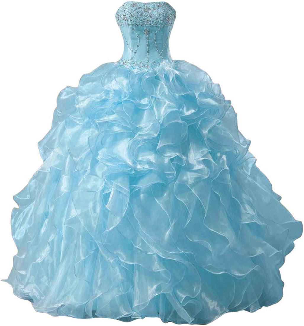 quinceanera dresses light blue puffy