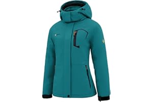 GEMYSE Women's Ski Snow Jacket Warm Winter Waterproof Coat Snowboard Rain Jacket Hooded Windproof Windbreaker