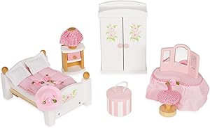 Le Toy Van - Wooden Daisylane Master Bedroom Dolls House | Accessories Play Set For Dolls Houses | Girls and Boys Dolls House Furniture Sets - Suitable For Ages 3+