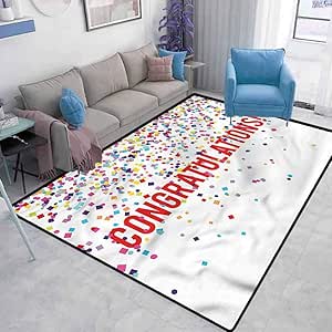 Graduation Children Crawling Mat Cheerful Confetti Elegant ...