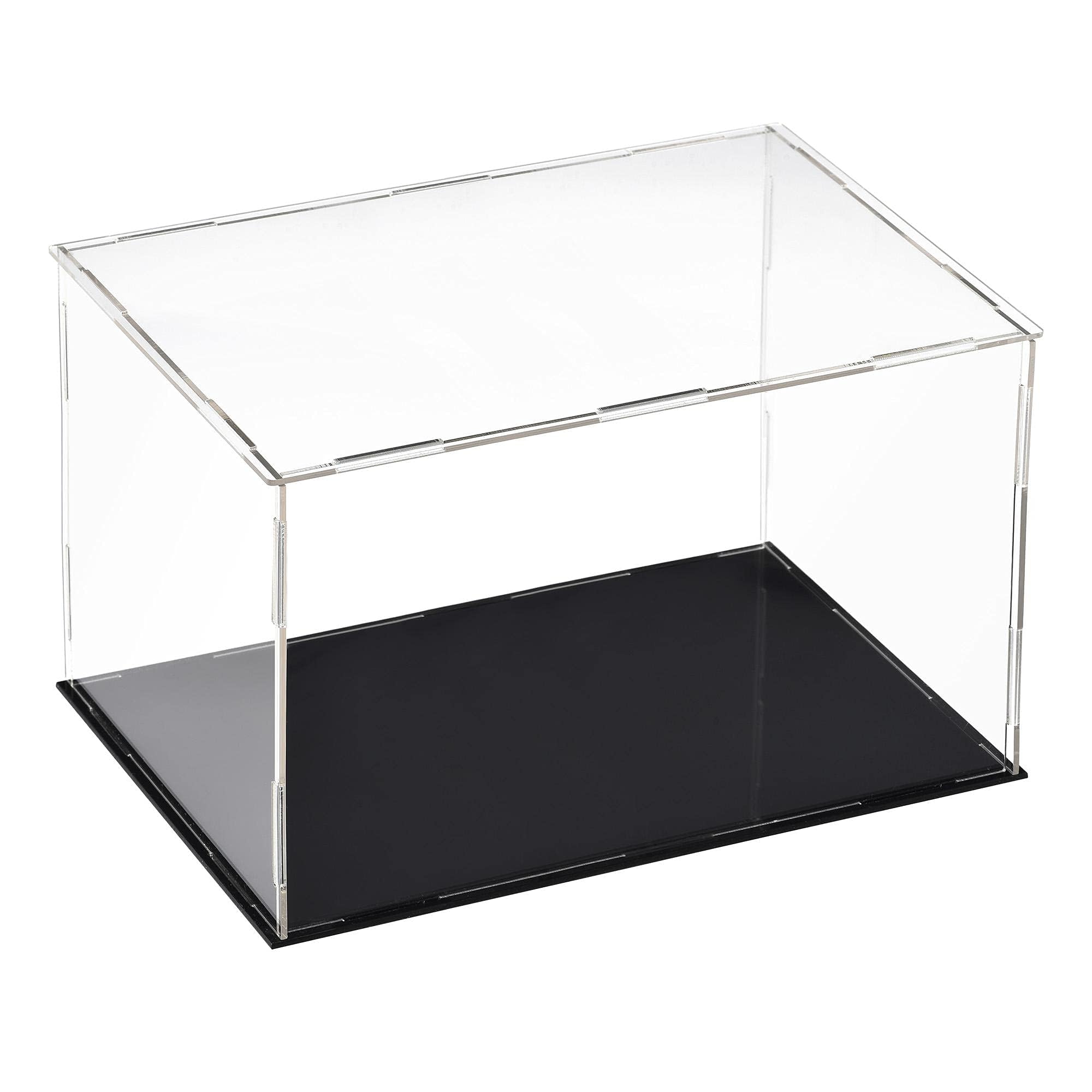 TA-VIGOR Acrylic Clear Display Case, 30 x 20 x 20cm Assemble Countertop Box Cube Organizer Stand Dustproof Protection Showcase with Black Base for Action Figures Toys Collectibles Home Storage — image 1
