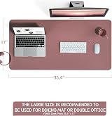 YSAGi Non-Slip Desk Pad 60x35 cm Waterproof PVC Leather Dark Pink view 7