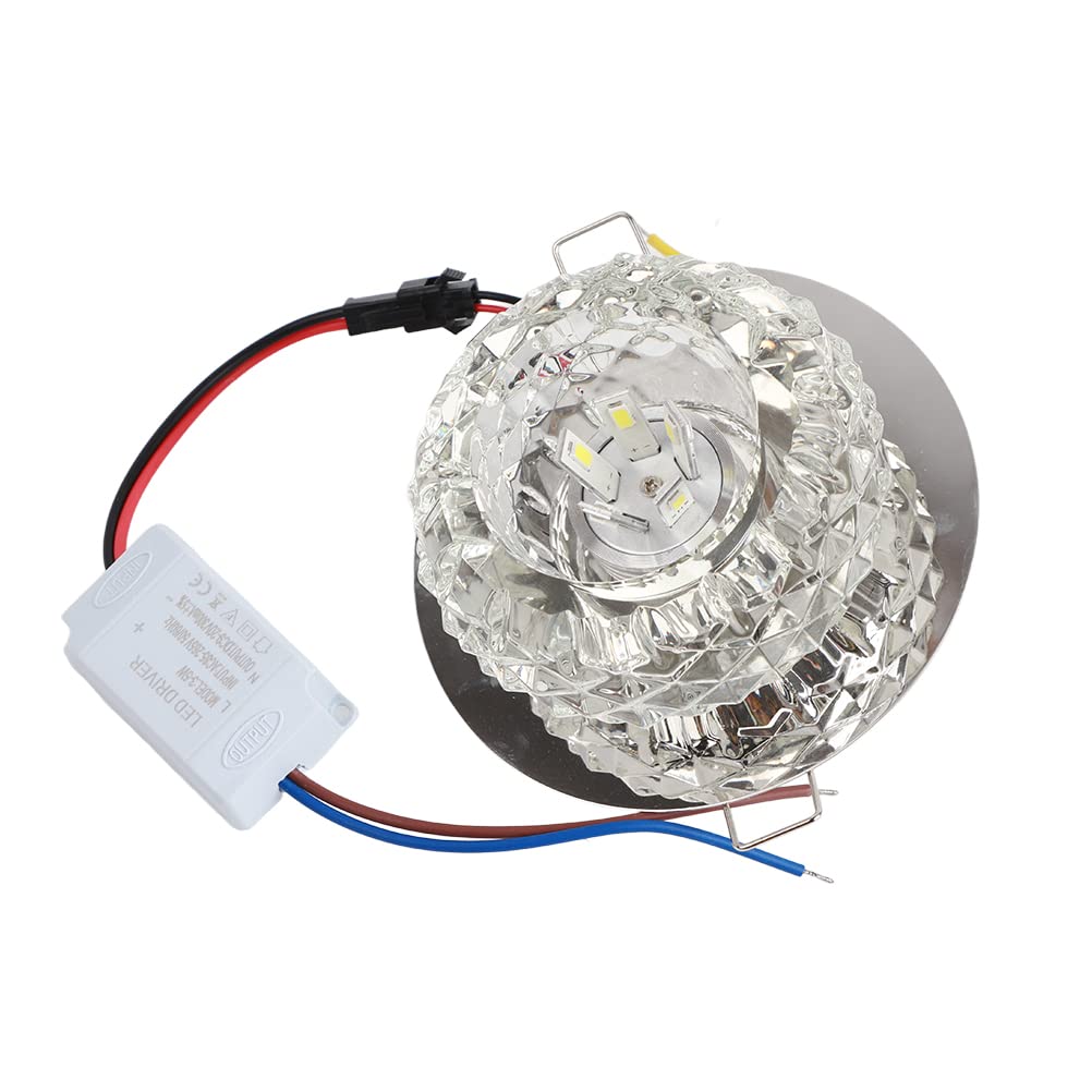 Crystal Ceiling Light Glass and Stainless Steel White Light LED 5W Crystal Lampshade Lighting Fixtures