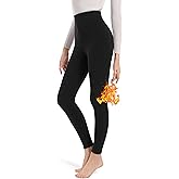 ACHTELEPHS Cotton Women's Fleece Lined Leggings, Anti-Static High Waisted Thick Thermal Tights for Winter