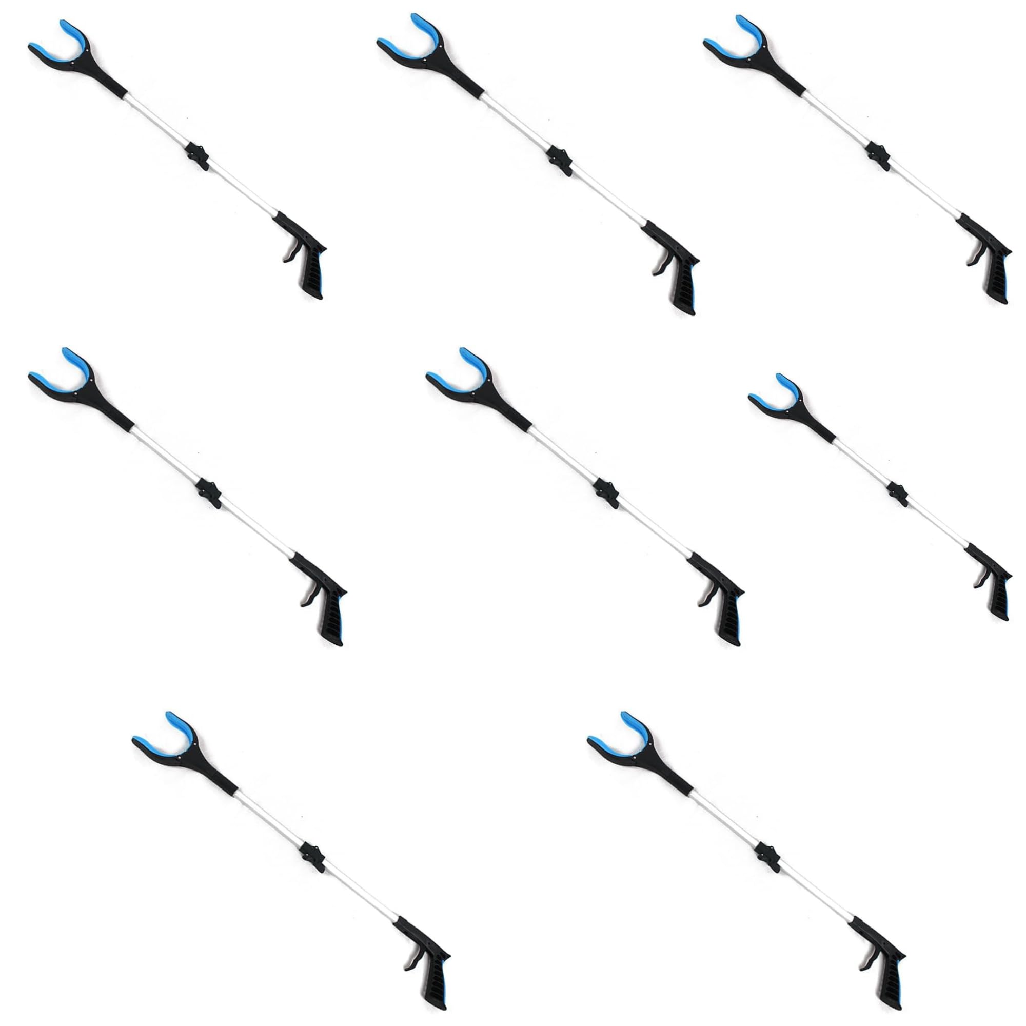 Vencier Litter Picker Grabber Tool | Multi-Use Reaching Aid for Trash and Leaves | Lightweight Rubbish Pick Up Stick (1, Black/Blue Foldable)