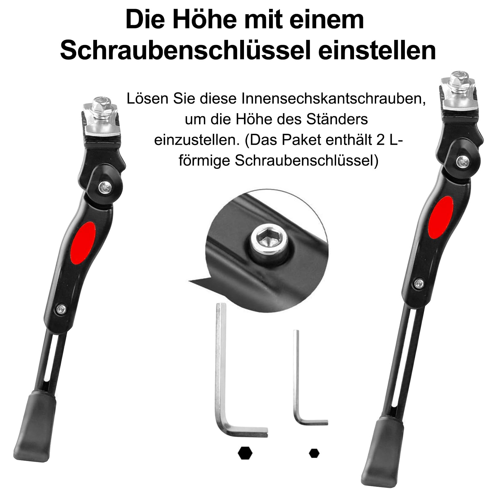 DEWEL Fahrradständer für 16-20 Zoll, Höhenverstellbar 4cm, Aluminiumlegierung Mittelhalterung, Rutschfest丨Stabil, fahrradständer kinderfahrrad für Mountainbike Rennrad Sportfahrrad 4